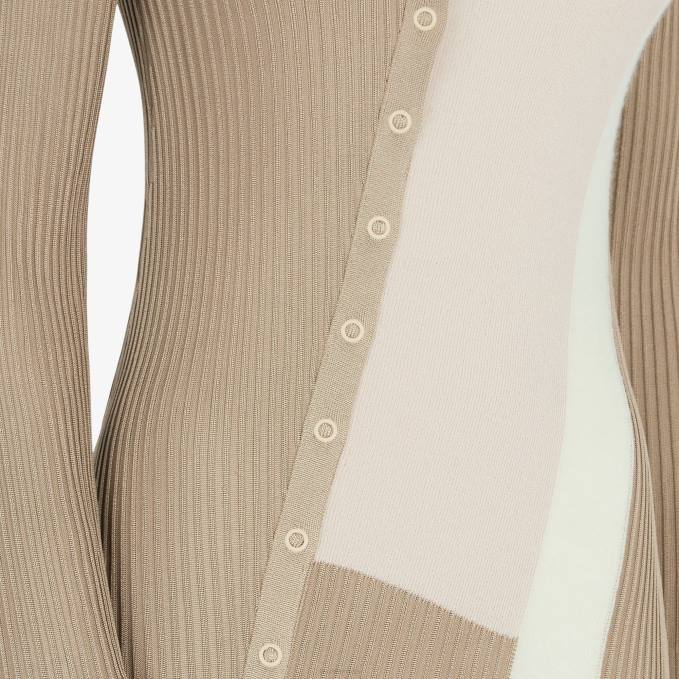 Women Silk And Viscose Dress Beige Fendi Apparel 6RHH953