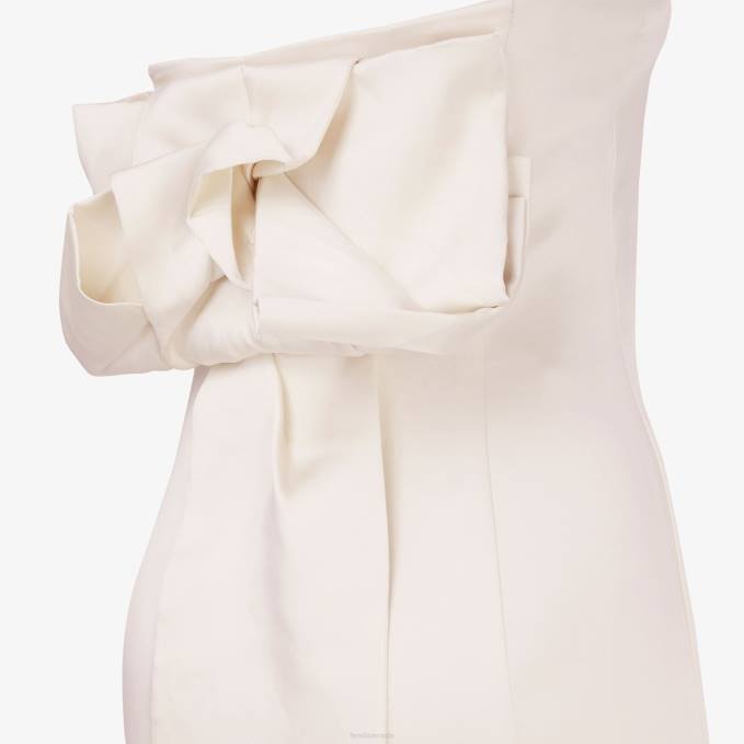 Women Silk Dress Beige Fendi Apparel 6RHH1135