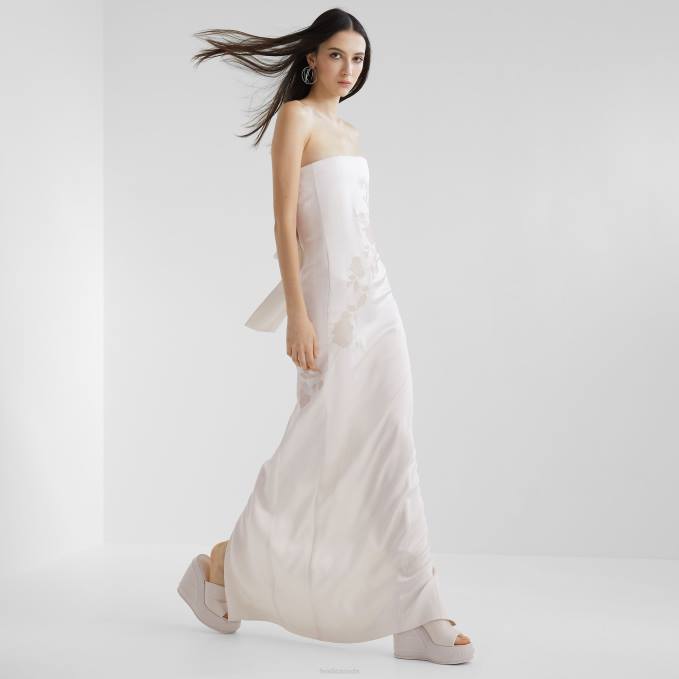 Women Silk Dress Beige Fendi Apparel 6RHH1135