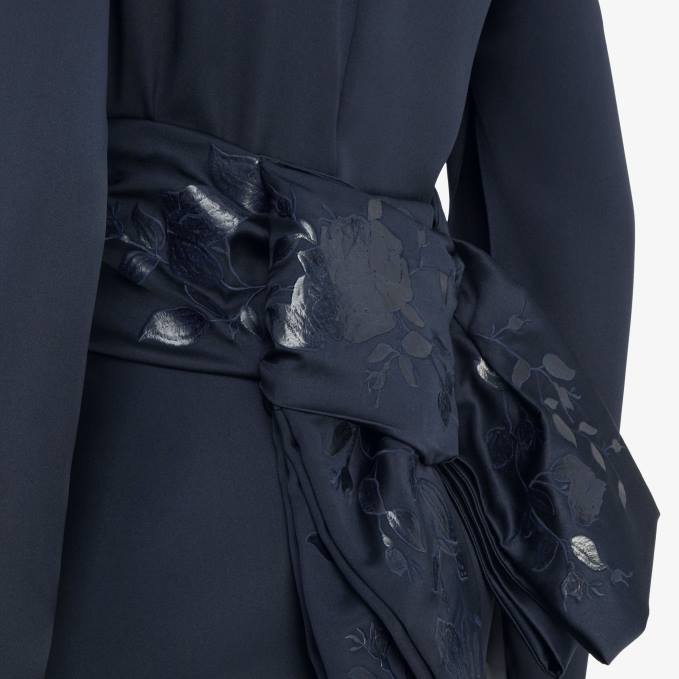 Women Silk Dress Blue Fendi Apparel 6RHH1134