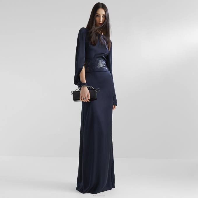 Women Silk Dress Blue Fendi Apparel 6RHH1134