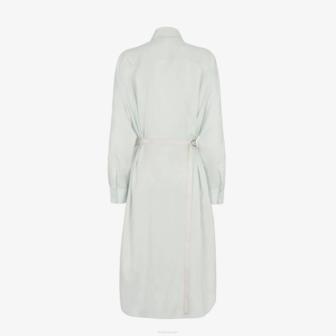 Women Silk Dress Light blue Fendi Apparel 6RHH965