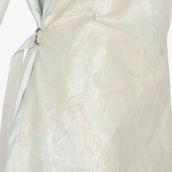 Women Silk Dress Light blue Fendi Apparel 6RHH965