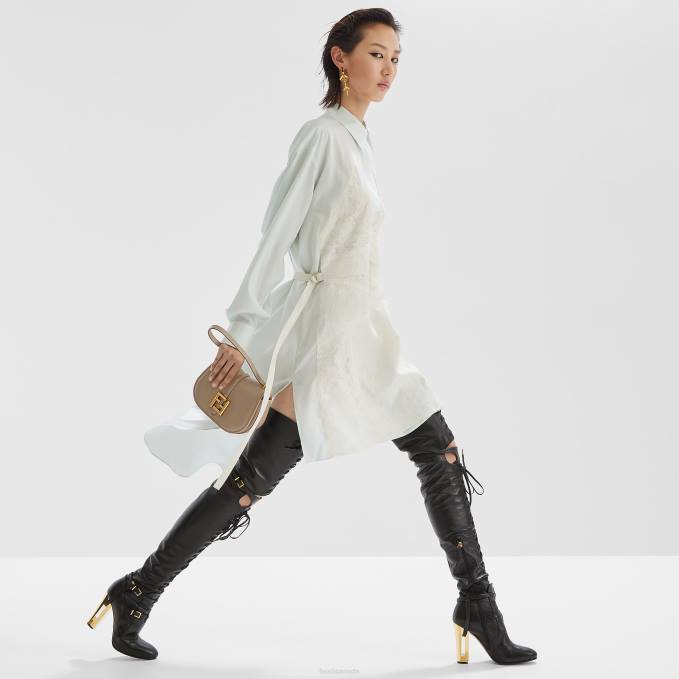 Women Silk Dress Light blue Fendi Apparel 6RHH965