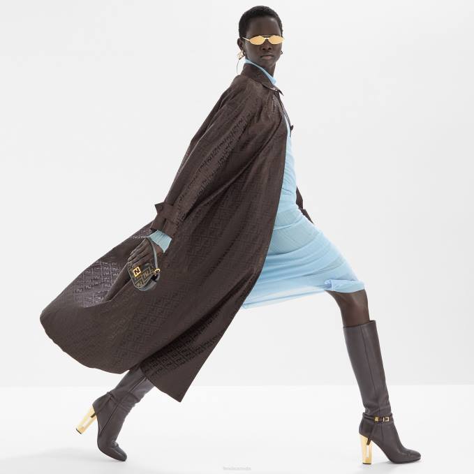 Women Silk Knit Dress Light blue Fendi Apparel 6RHH944