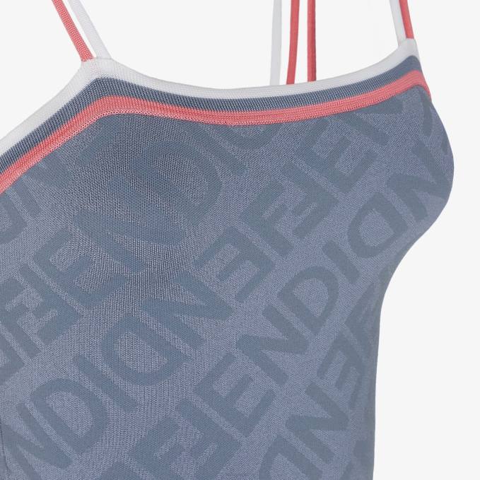 Women Viscose Dress Blue Fendi Apparel 6RHH1018