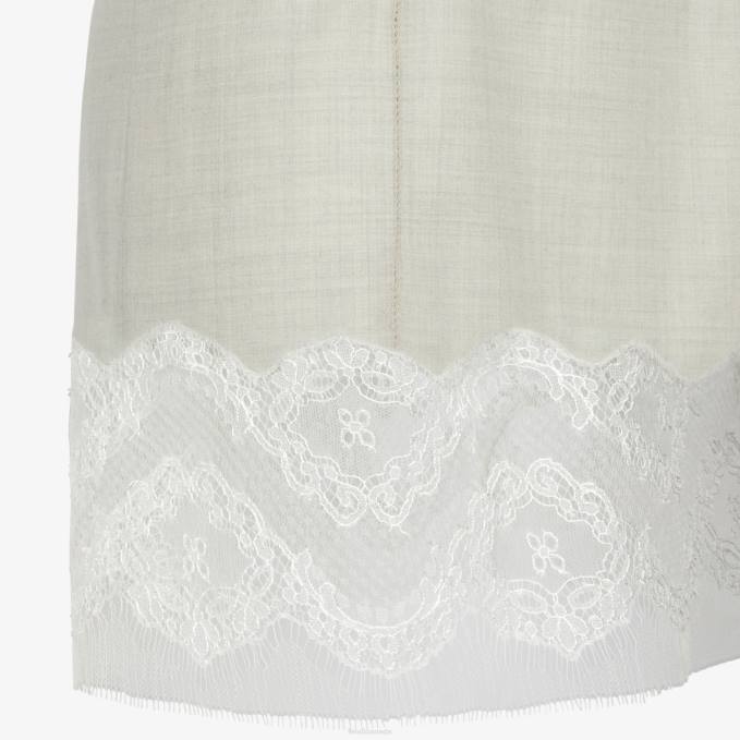 Women Wool Dress White Fendi Apparel 6RHH940