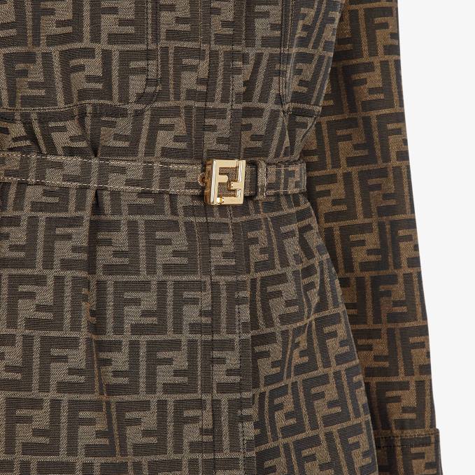 Women Canvas Go-To Jacket Brown Fendi Apparel 6RHH974