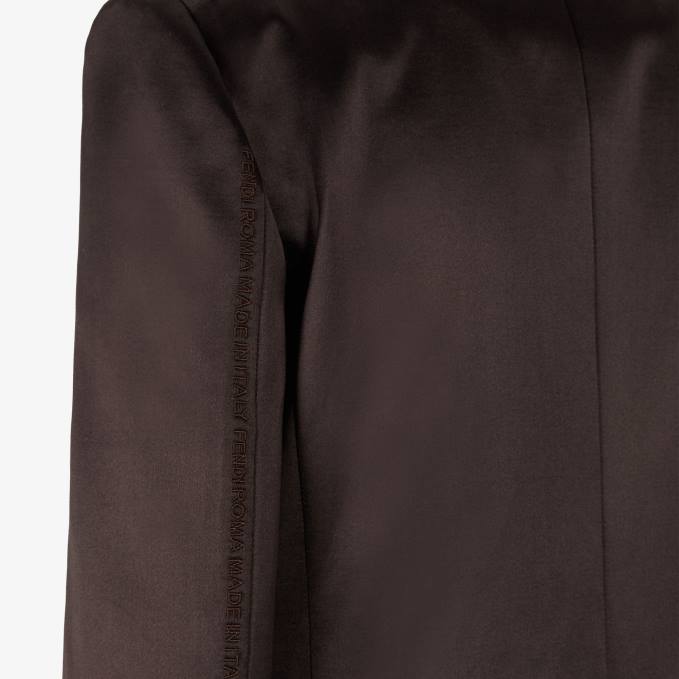 Women Duchess Satin Jacket Brown Fendi Apparel 6RHH934