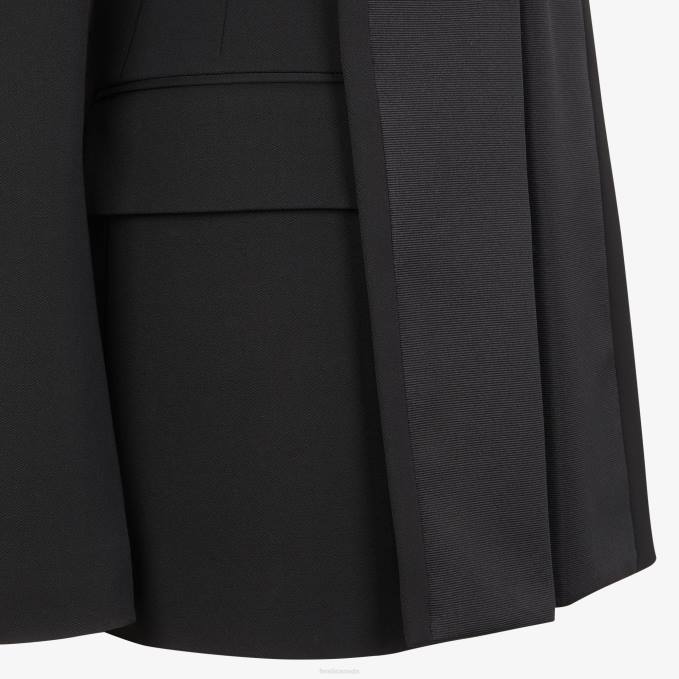 Women Grain De Poudre Jacket Black Fendi Apparel 6RHH1238
