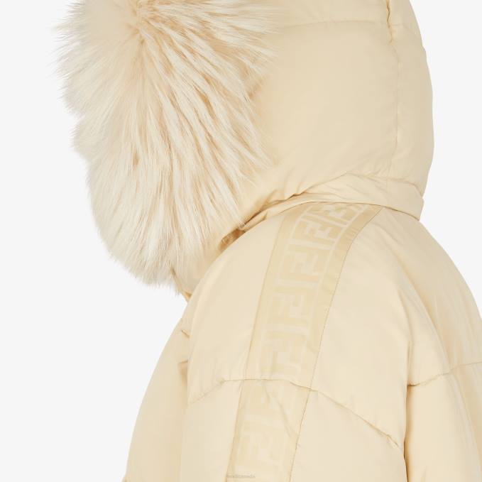 Women Nylon Down Jacket White Fendi Apparel 6RHH1242