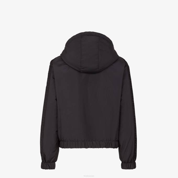 Women Nylon Jacket Black Fendi Apparel 6RHH1114