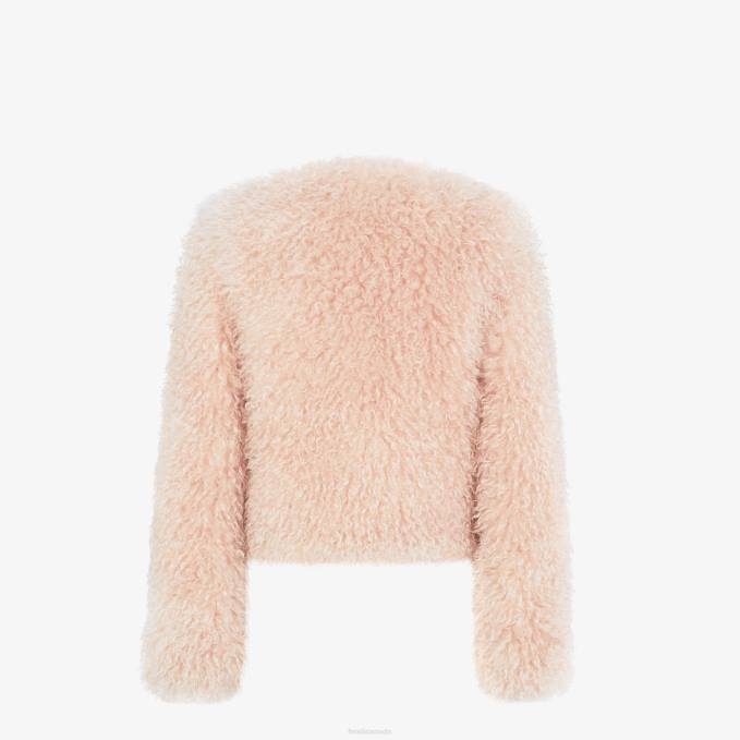 Women Pale Mohair Jacket Pink Fendi Apparel 6RHH1227