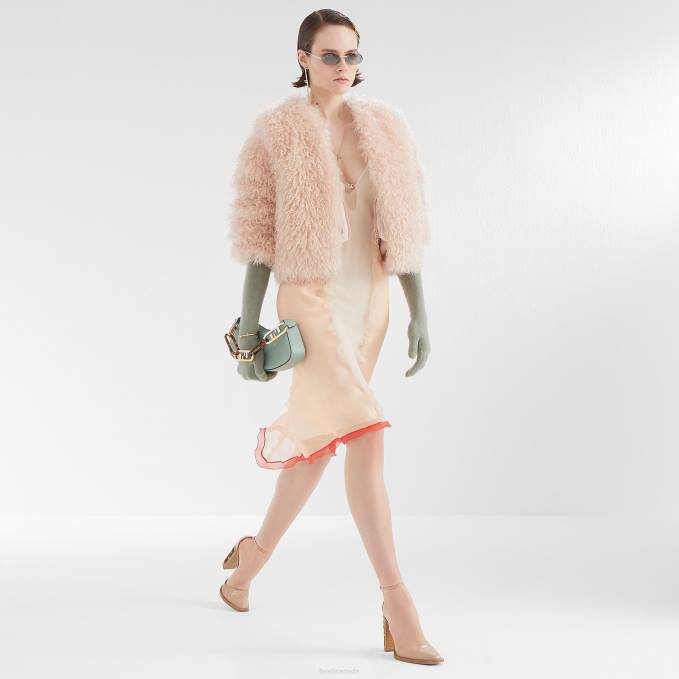 Women Pale Mohair Jacket Pink Fendi Apparel 6RHH1227