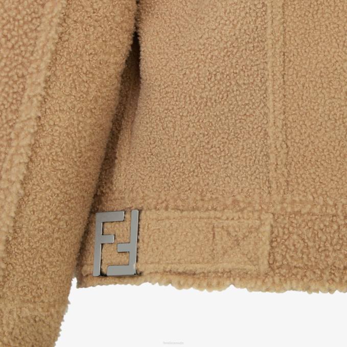 Women Shearling Jacket Beige Fendi Apparel 6RHH1091