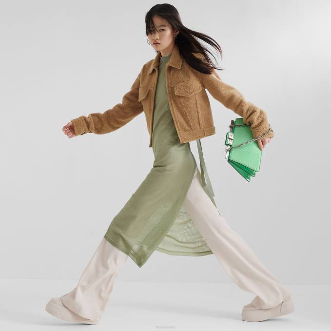 Women Shearling Jacket Beige Fendi Apparel 6RHH1091