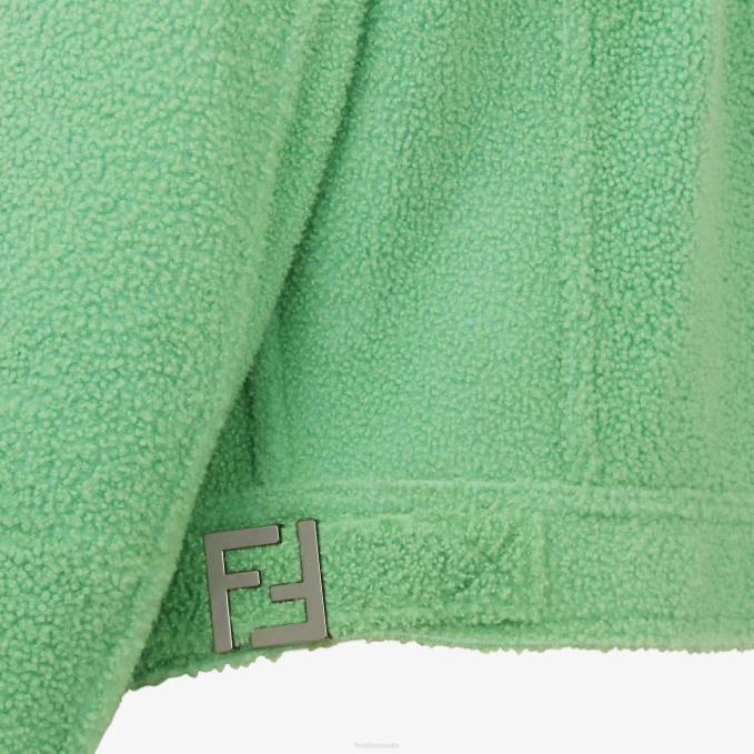 Women Shearling Jacket Green Fendi Apparel 6RHH1094