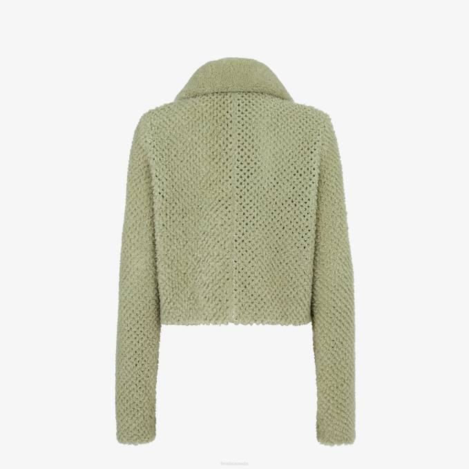 Women Shearling Jacket Green Fendi Apparel 6RHH1099