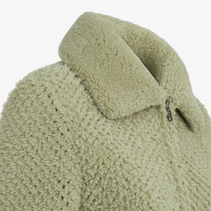 Women Shearling Jacket Green Fendi Apparel 6RHH1099