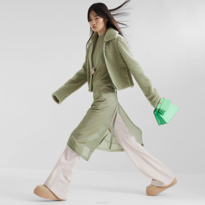 Women Shearling Jacket Green Fendi Apparel 6RHH1099