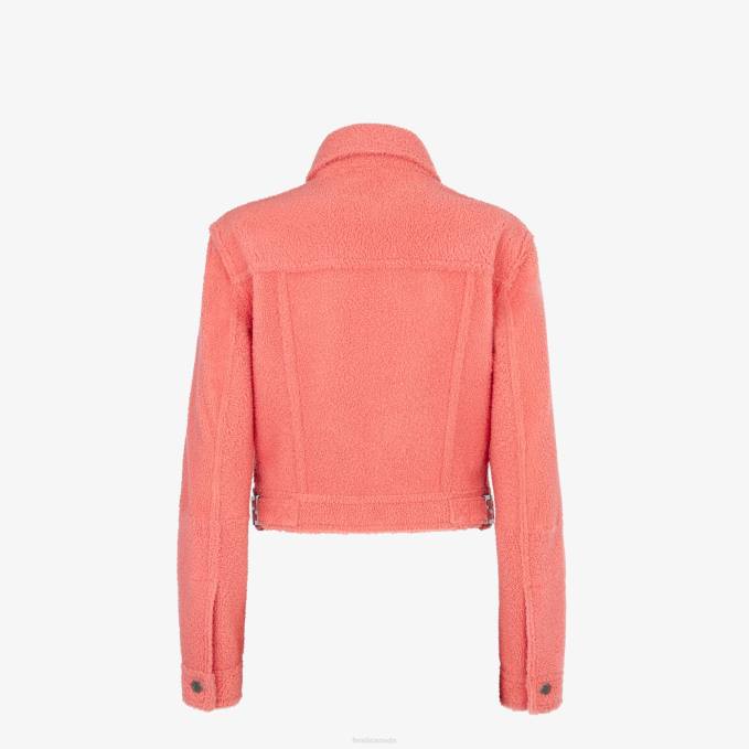 Women Shearling Jacket Pink Fendi Apparel 6RHH1088