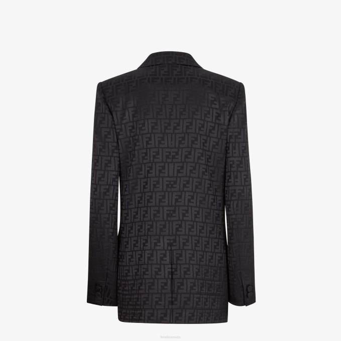Women Silk Jacket Black Fendi Apparel 6RHH1131