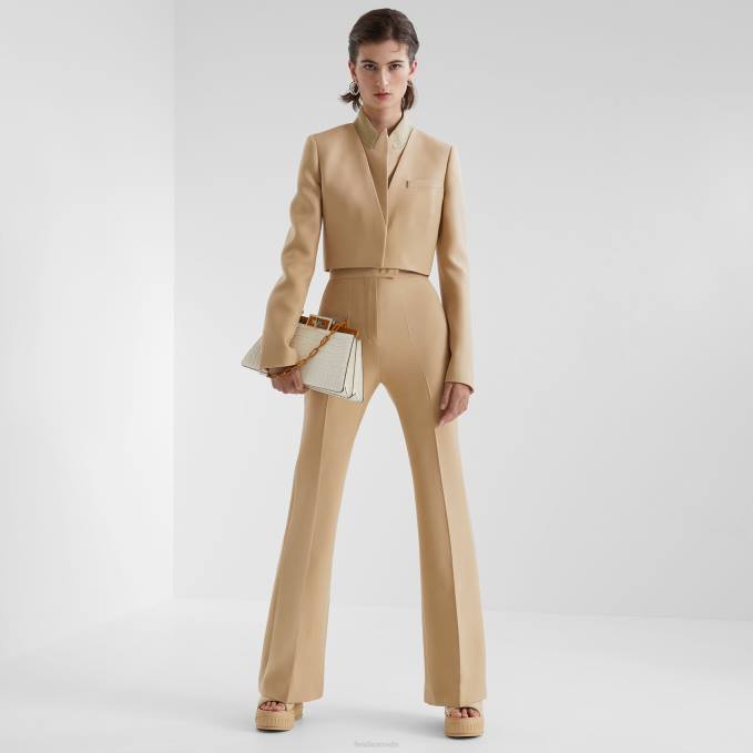 Women Wool And Silk Bolero Beige Fendi Apparel 6RHH1085