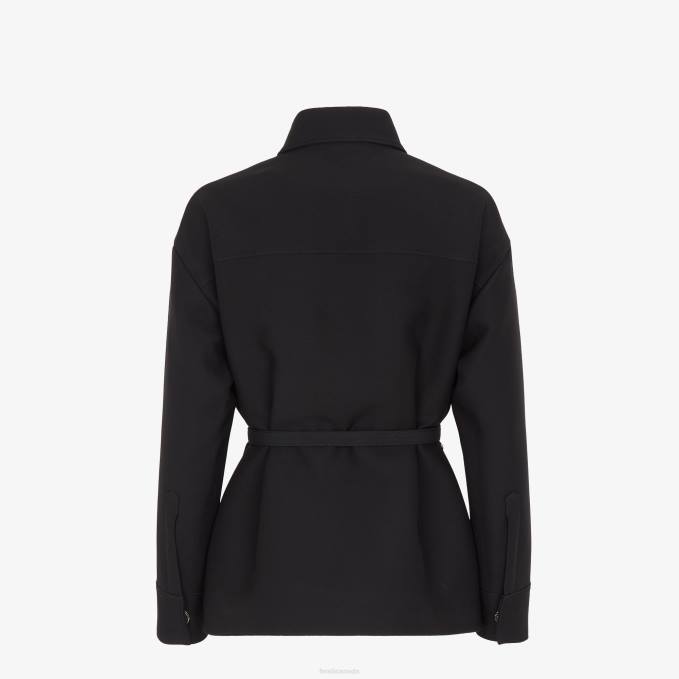 Women Wool And Silk Go-To Jacket Black Fendi Apparel 6RHH1006