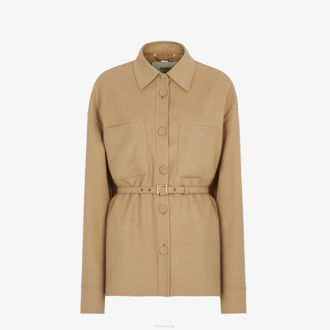 Women Wool Go-To Jacket Beige Fendi Apparel 6RHH973