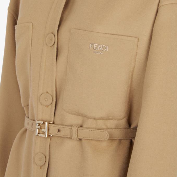 Women Wool Go-To Jacket Beige Fendi Apparel 6RHH973