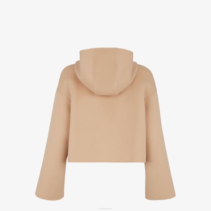 Women Wool Jacket Beige Fendi Apparel 6RHH1110