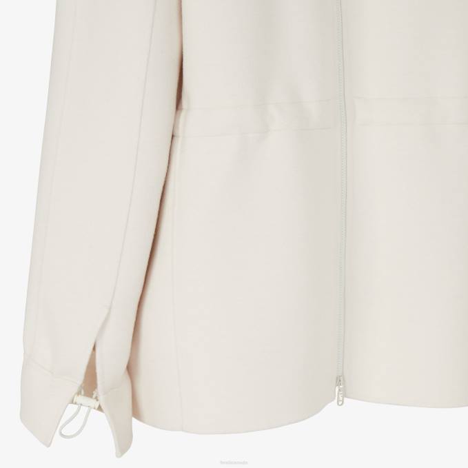 Women Wool Jacket White Fendi Apparel 6RHH1199