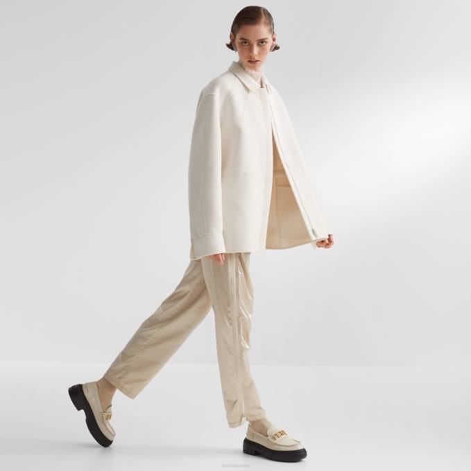 Women Wool Jacket White Fendi Apparel 6RHH1199