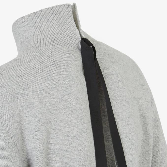 Women Cashmere And Wool Sweater Gray Fendi Apparel 6RHH1118