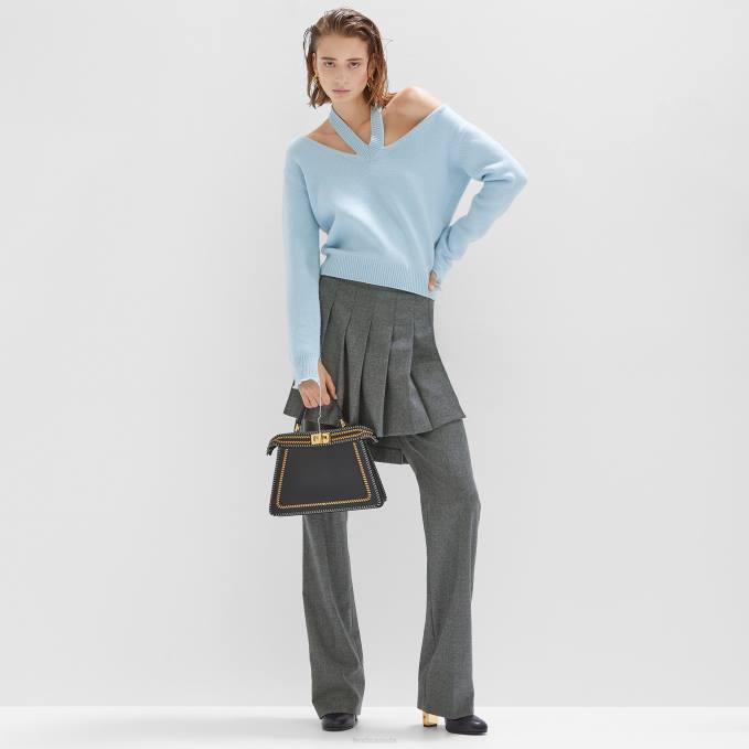 Women Cashmere Jumper Light blue Fendi Apparel 6RHH930