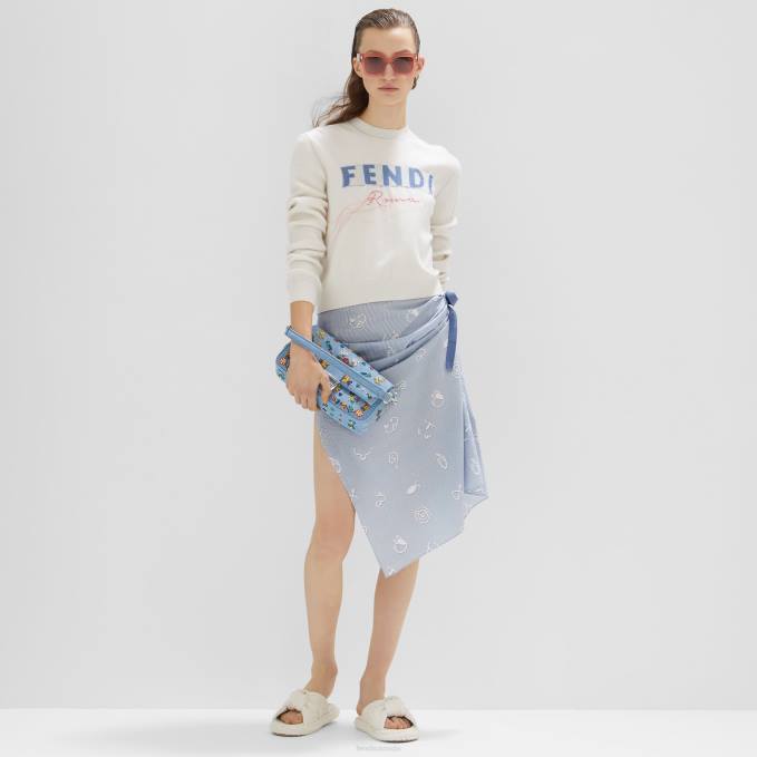 Women Cashmere Jumper White Fendi Apparel 6RHH1029