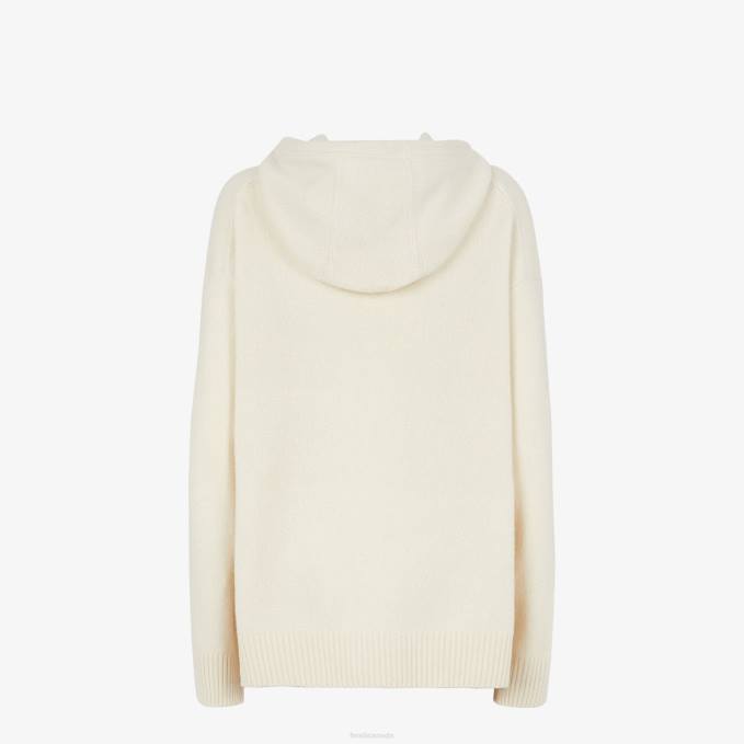 Women Cashmere Sweater White Fendi Apparel 6RHH1187