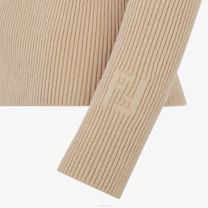 Women Cotton Cardigan Beige Fendi Apparel 6RHH1084