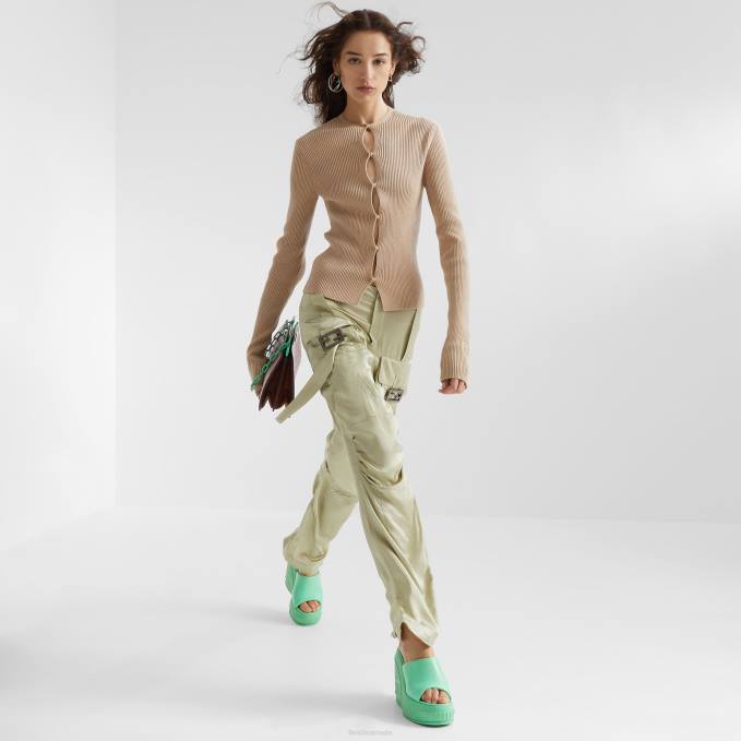 Women Cotton Cardigan Beige Fendi Apparel 6RHH1084