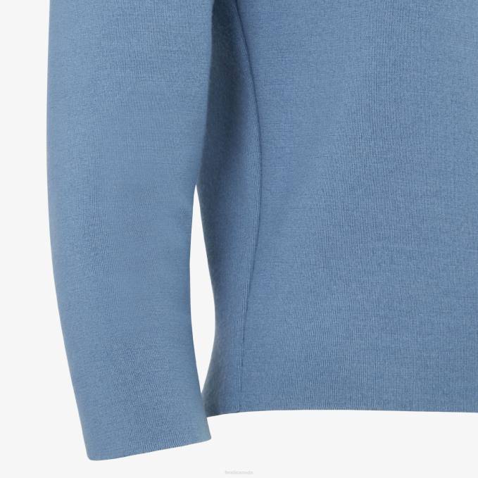 Women Cotton Sweater Blue Fendi Apparel 6RHH1147