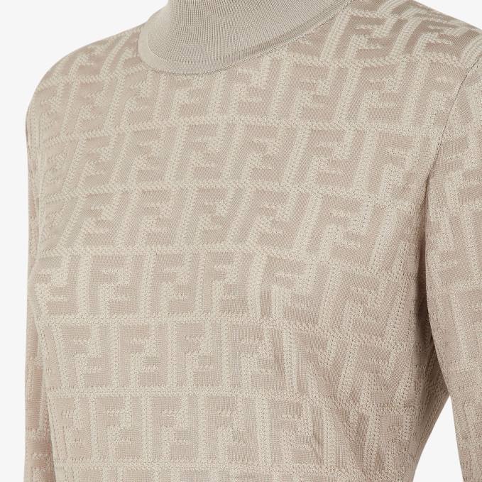 Women Dove Fabric Sweater Beige Fendi Apparel 6RHH1192