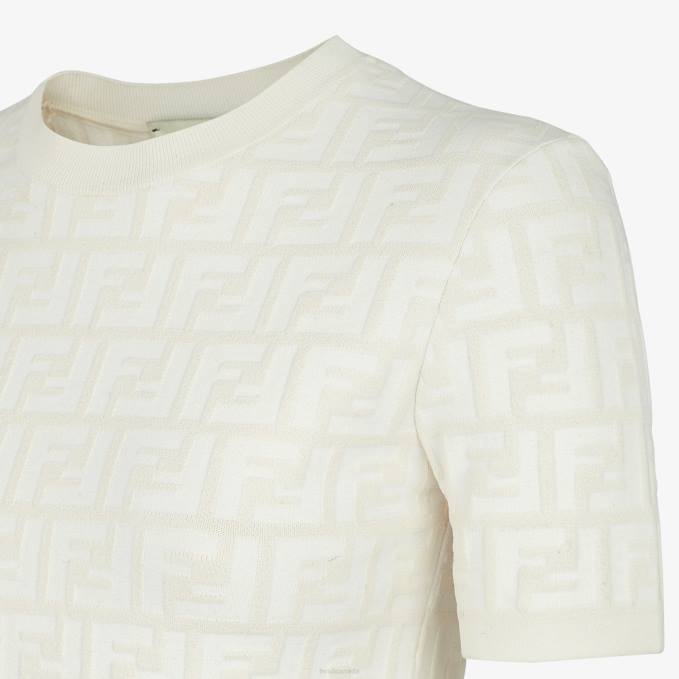 Women FF Viscose Jumper White Fendi Apparel 6RHH933