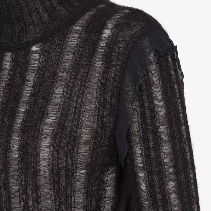 Women Nylon And Mohair Sweater Black Fendi Apparel 6RHH994