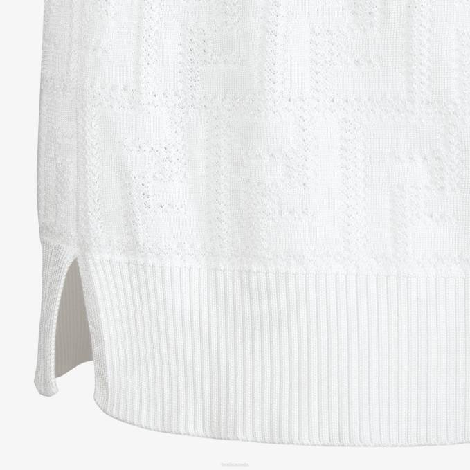 Women Viscose And Cotton Sweater White Fendi Apparel 6RHH992