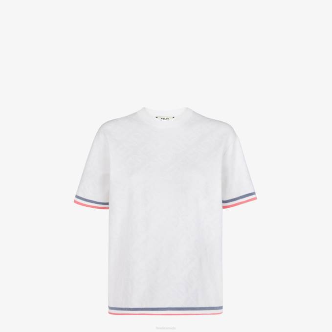 Women Viscose Jumper White Fendi Apparel 6RHH1035