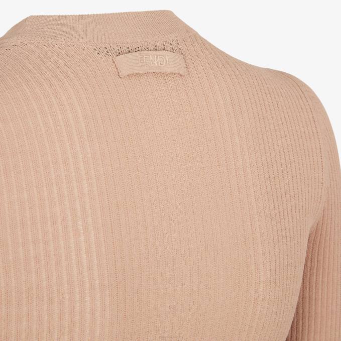 Women Viscose Sweater Beige Fendi Apparel 6RHH1065