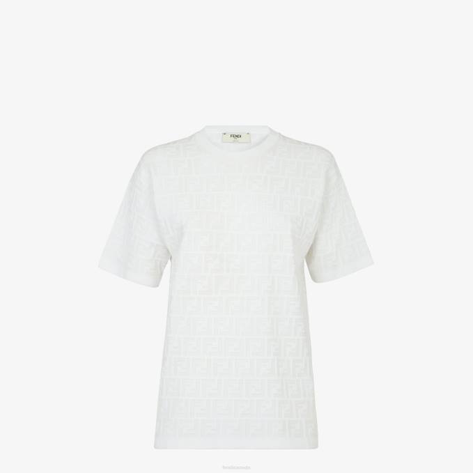 Women Viscose Sweater White Fendi Apparel 6RHH1162