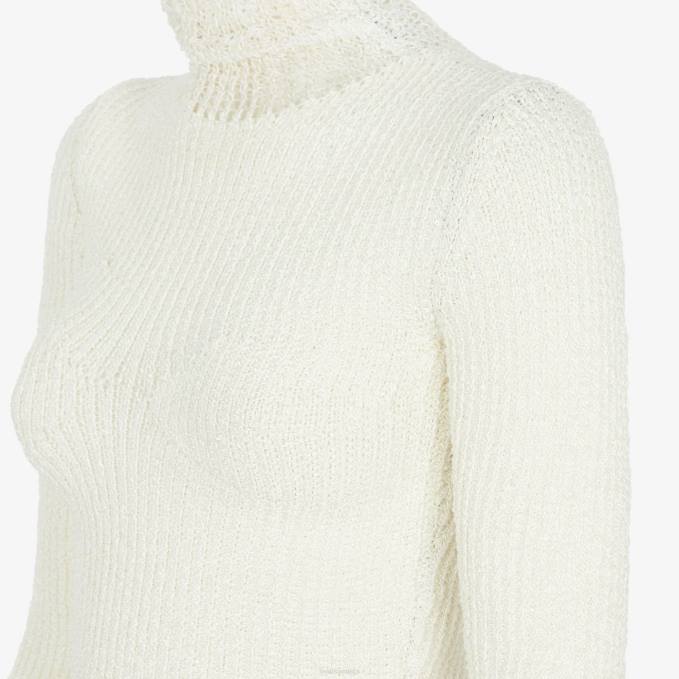 Women Viscose Sweater White Fendi Apparel 6RHH987