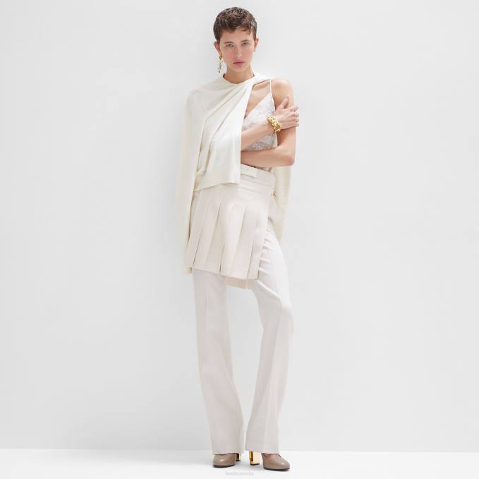 Women Wool Cardigan White Fendi Apparel 6RHH924