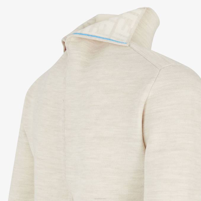 Women Wool Sweater Beige Fendi Apparel 6RHH997